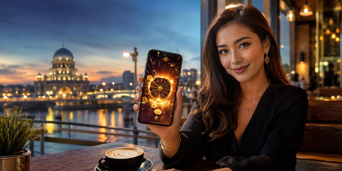 Pemain mengakses meja poker myr66 melalui telefon pintar di Putrajaya